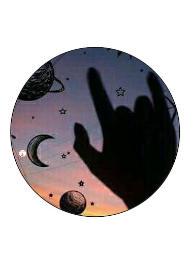 Space Printed Fridge Magnet Round Multicolour