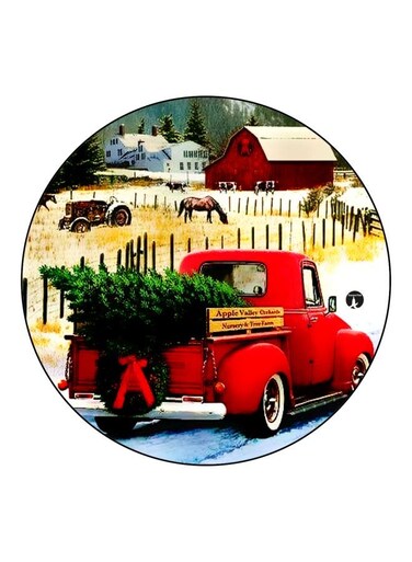 Car Printed Fridge Magnet Red/Green/White 5.5cm