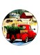 Car Printed Fridge Magnet Red/Green/White 5.5cm