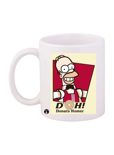 Simpsons Printed Mug Yellow/Red/White Standard Size