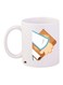 Book Printed Coffee Mug White/Brown/Blue 11ounce