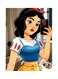 Cartoon Girl Themed Metallic Plate Beige/Blue/Red 20x15cm