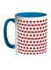 Decorative Lines And Circles Printed Coffee Mug Blue/White/Red 325ml
