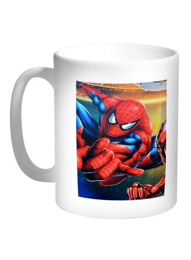 Spiderman Printed Coffee Mug White/Red/Blue 11ounce