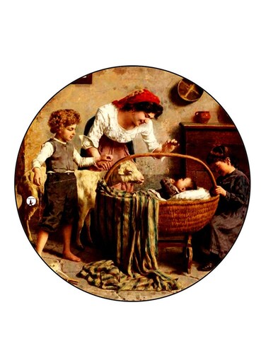 Vintage Art Printed Fridge Magnet Multicolour