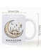 Ramadan Mubarak Ceramic Mug - Insulated White Cup with Golden Crescent Moon &amp; Mosque Design, Reusable Hand Wash Only, Ideal Gift