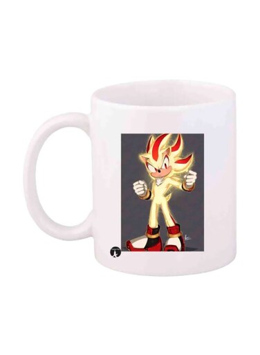 Printed Sonic Mug White/Yellow/Red Standard Size