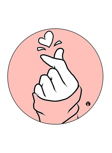 Girl Hand Printed Fridge Magnet Pink/White 5.5 x 5.5cm