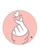 Girl Hand Printed Fridge Magnet Pink/White 5.5 x 5.5cm