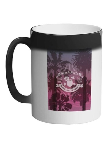 Beach Party Printed Colour Changing Coffee Mug Black 11ounce