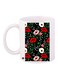 Flower Printed Coffee Mug White/Green/Red 11ounce
