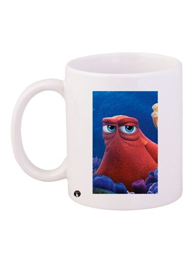 Cartoon Printed Coffee Mug White/Red/Blue 11ounce