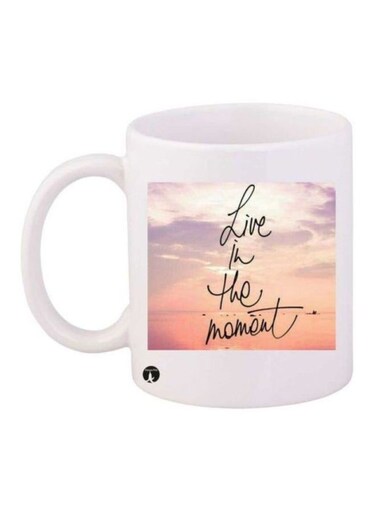 English Phrases Printed Mug White/Orange/Black