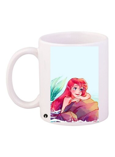 The Little Mermaid Printed Coffee Mug White/Red/Blue 11ounce