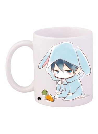 Cartoon Printed Coffee Mug White/Blue/Beige