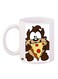 Tasmanian Devil Printed Coffee Mug White/Brown/Yellow 11ounce