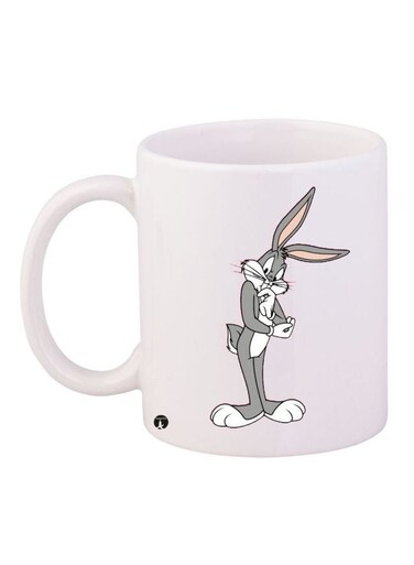 Looney Tunes Printed Coffee Mug White/Grey/Beige 11ounce
