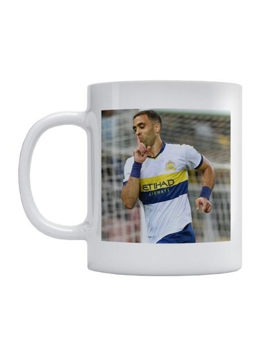 Abdul-Razzaq Hamdallah Printed Mug White/Blue/Yellow 350ml