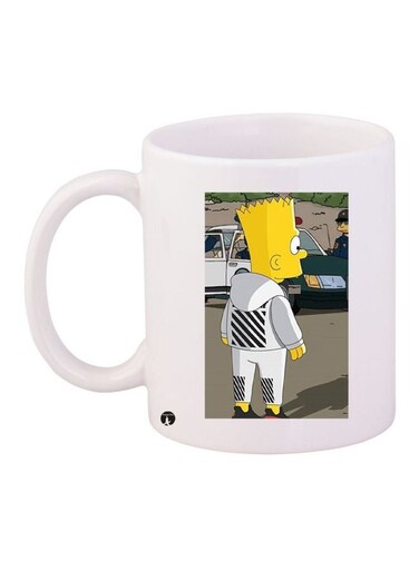 Printed Coffee Mug White/Yellow/Grey 11ounce