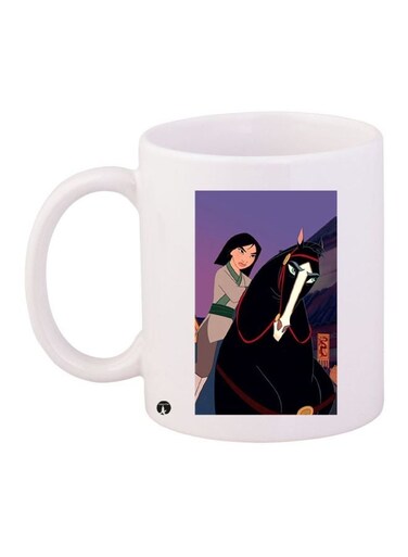 Cartoon Printed Coffee Mug White/Purple/Black 11ounce