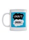 Okay Printed Mug White/Blue/Black