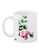 Rose Printed Coffee Mug White/Green/Pink 11ounce