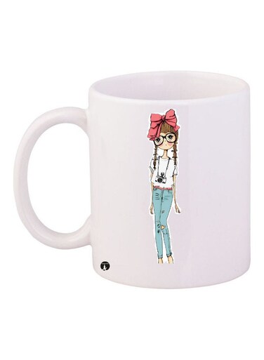 Printed Ceramic Coffee Mug Multicolour