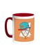 Cartoon Drawing - Dog Printed Coffee Mug Red/White 11ounce