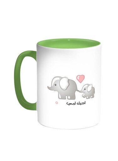 I Love My Mother Printed Coffee Mug Green/White 11ounce