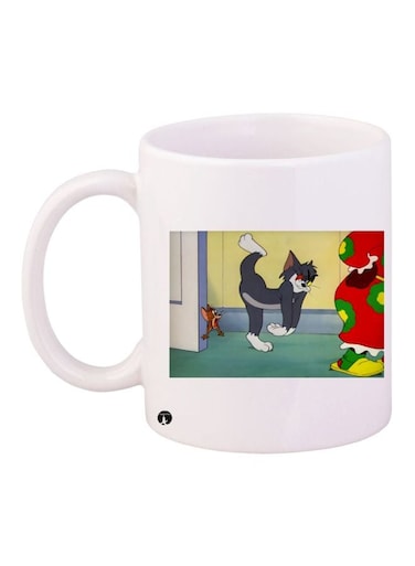 Tom And Jerry Printed Coffee Mug White/Grey/Red