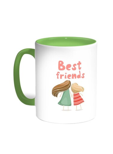 Best Friends Printed Coffee Mug Green/White 11ounce
