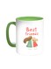 Best Friends Printed Coffee Mug Green/White 11ounce