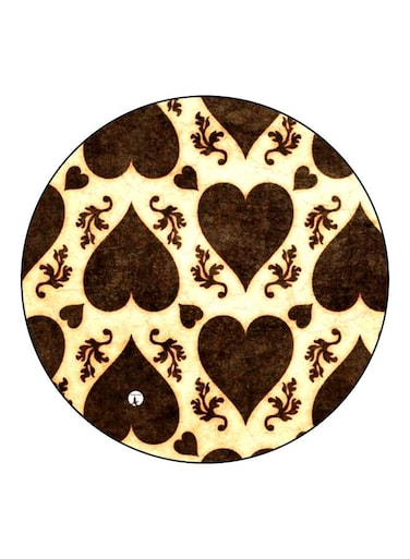Hearts Printed Fridge Magnet Beige/Brown 5.5cm