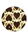 Hearts Printed Fridge Magnet Beige/Brown 5.5cm