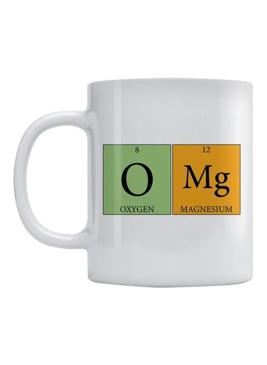 O Mg Printed Mug White/Green/Yellow