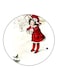 Girl Printed Fridge Magnet Multicolour