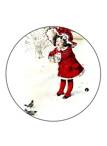 Girl Printed Fridge Magnet Multicolour