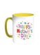 Happy Mother's Day Printed Coffee Mug Yellow White 11 ounce