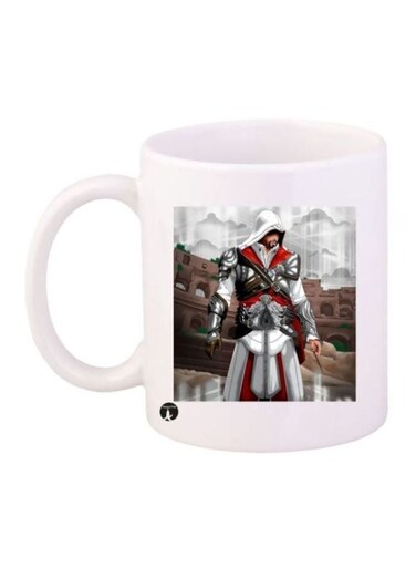 Assassin's Creed Video Game Printed Mug White/Silver/Red