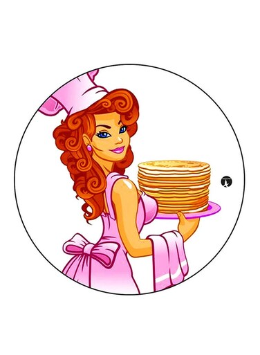 Woman Printed Fridge Magnet Round Multicolour