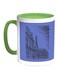 Drawing Of Paris Printed Coffee Mug Blue/White/Green 11ounce