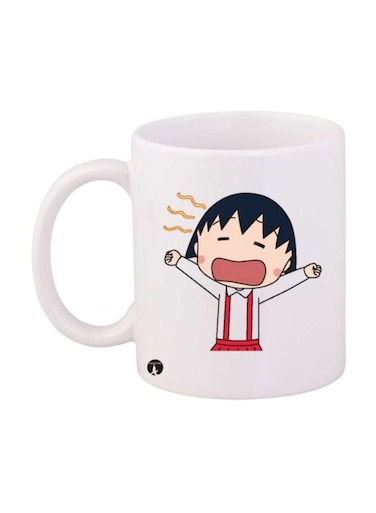 Anime Chibi Maruko Chan Printed Mug White/Black/Red Standard Size