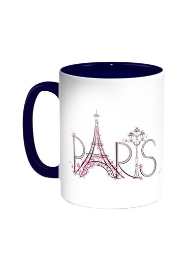 Paris - Eiffel Tower Printed Coffee Mug Blue/White 11ounce