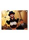 Cartoon Themed Metallic Plate Brown/Yellow/Black 20x15cm