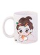 Cartoon Printed Coffee Mug White/Brown/Orange 11ounce