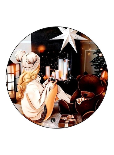 Printed Fridge Magnet White/Black/Beige 5.5cm
