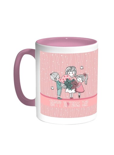 Happy Mother's Day Printed Coffee Mug Pink/White 11ounce
