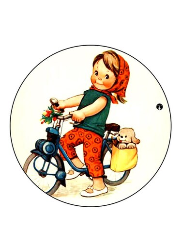 Girl Printed Fridge Magnet Multicolour