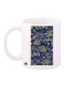 Flower Printed Mug White/Blue/Yellow Standard Size