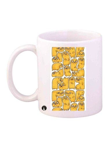 Adventure Time Printed Coffee Mug White/Yellow
